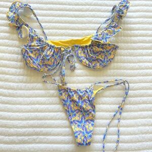 frankie’s bikinis monarch butterfly bikini set size medium